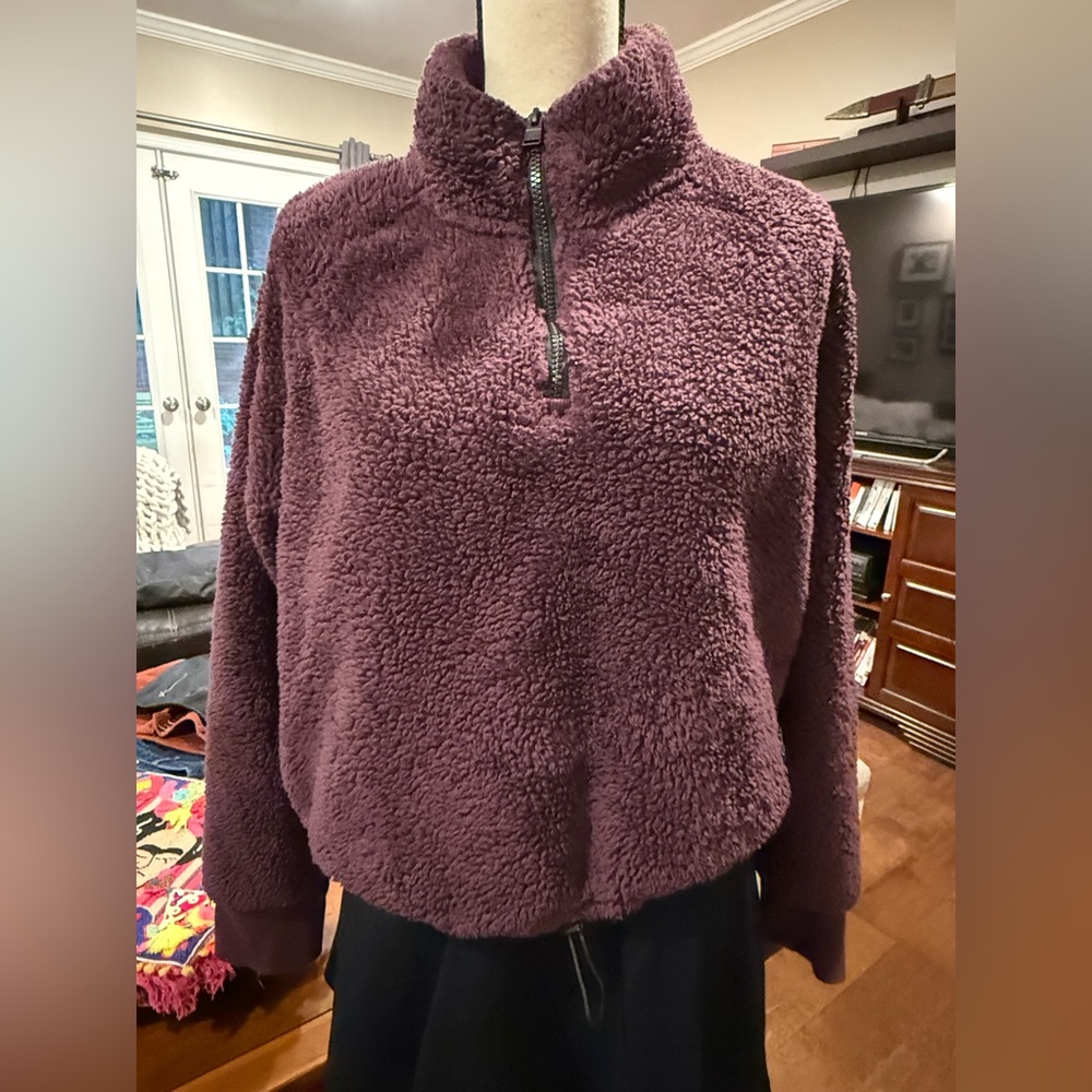 Calvin Klein Purple Teddy Jacket Plush Cozy Style